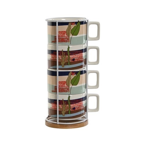 SET 4 TAZAS CAFE ITEM TEIDE 26CL C/SOPORTE